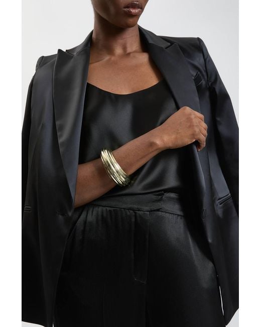 Karen Millen Black Tapered Cuff Bracelet