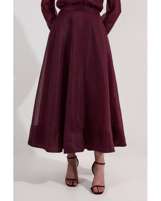 Karen Millen Purple Organdie Woven Prom Skirt