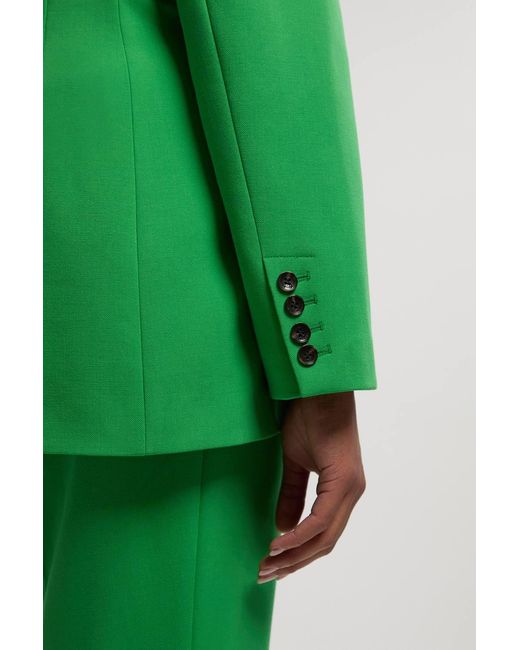 Karen Millen Green Plus Size Compact Stretch Single Breasted Tailored Blazer