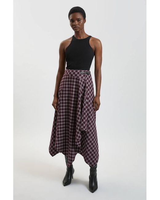 Karen Millen Check Tailored Skirt