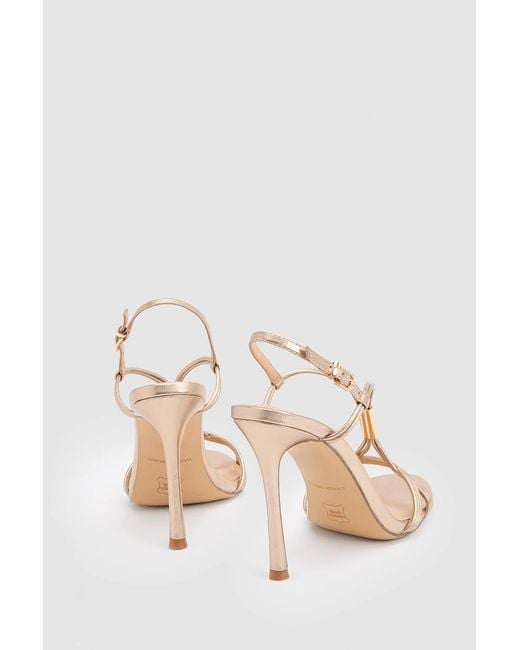 Karen Millen Pink Leather Strappy Heeled Sandal