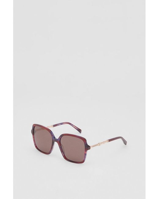 Karen Millen Brown Tortoise Shell Rounded Sunglasses