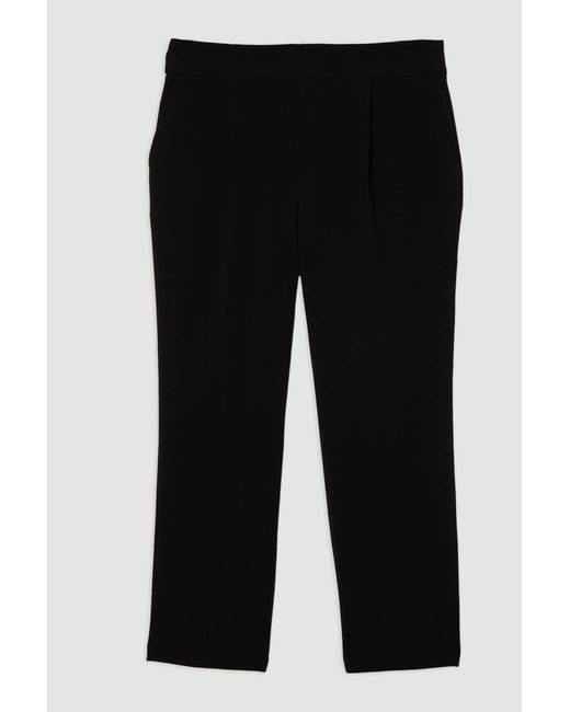 Karen Millen White Compact Stretch Essential Tailored High Waist Slim Leg Trouser