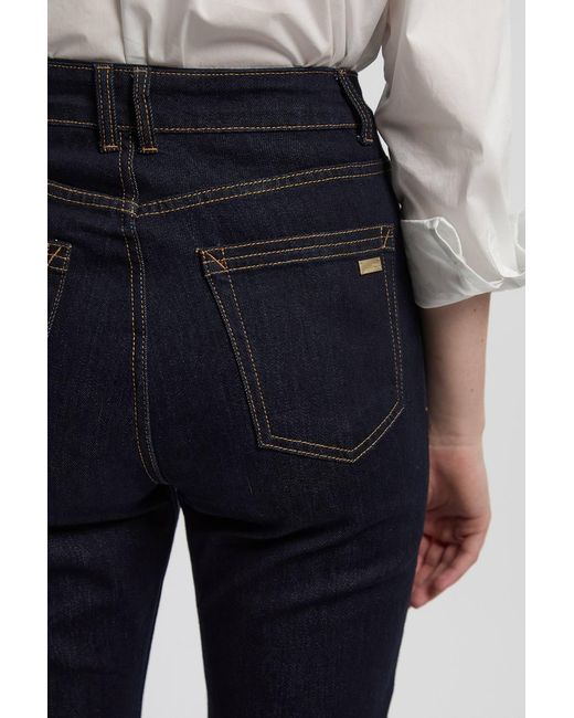 Karen Millen White Stretch Denim Pintuck Flare Jeans