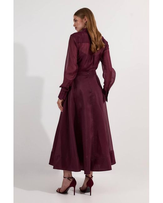 Karen Millen Purple Organdie Woven Prom Skirt
