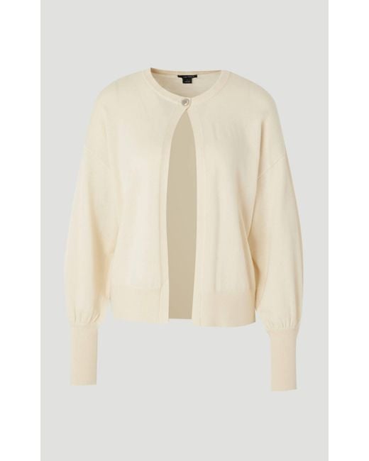 Karen Millen Natural Wool Blend Knit Cardigan Sweater
