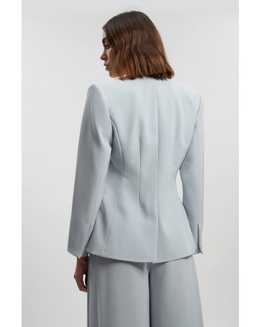 Karen Millen Gray Soft Tailored Single Breasted Blazer