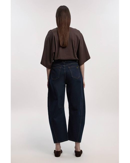 Karen Millen Black Denim Barrel Leg Jeans