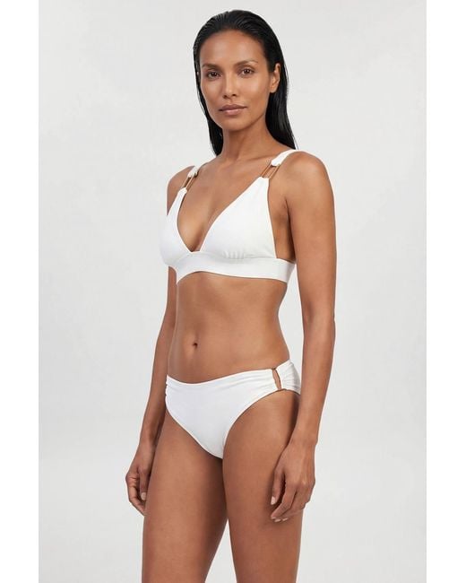 Karen Millen White Trim Detail Bikini Top