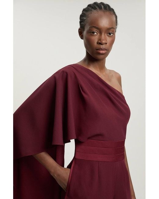 Karen Millen Satin Back Crepe Tailored Jumpsuit