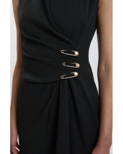 Karen Millen Black Trim Tailored Midi Pencil Dress