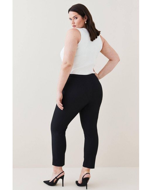 Karen Millen Black Plus Size Essential Techno Woven Trouser
