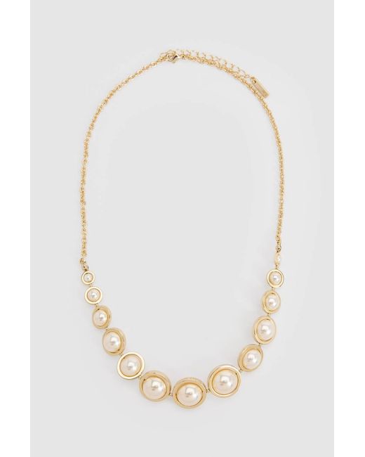 Karen Millen Brown Logo Pearl Necklace
