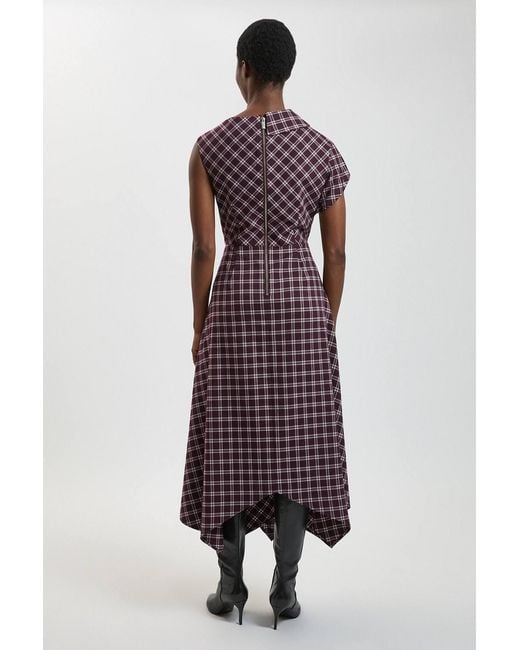 Karen Millen Purple Check Tailored Dress