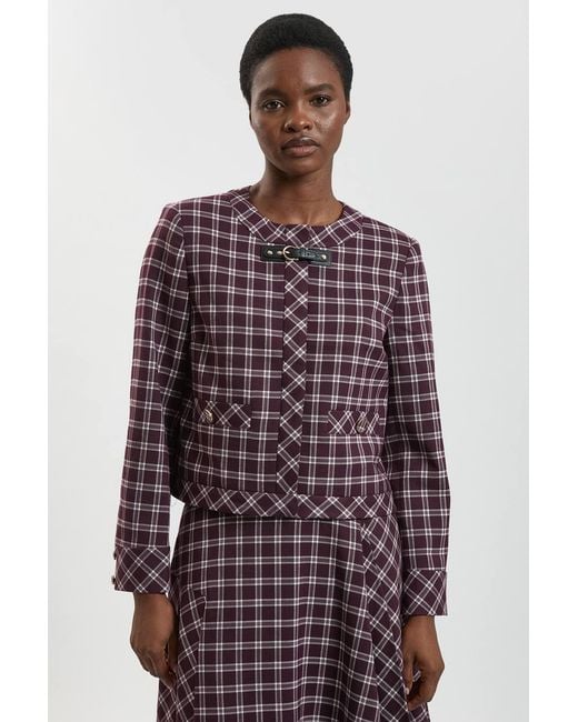 Karen Millen Check Trim Contrast Tailored Jacket