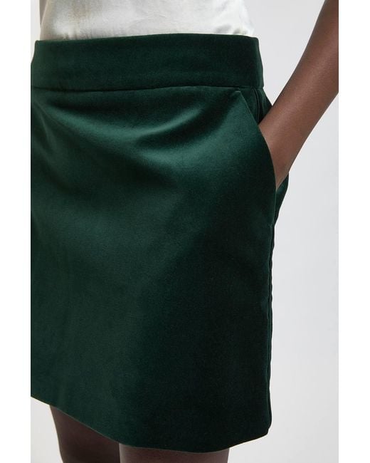 Karen Millen Black Tailored Velvet Mini Skirt