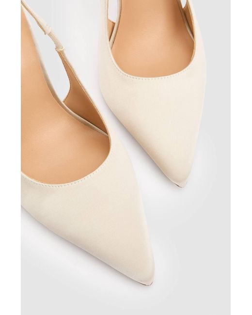 Karen Millen White Satin Slingback Heeled Shoe
