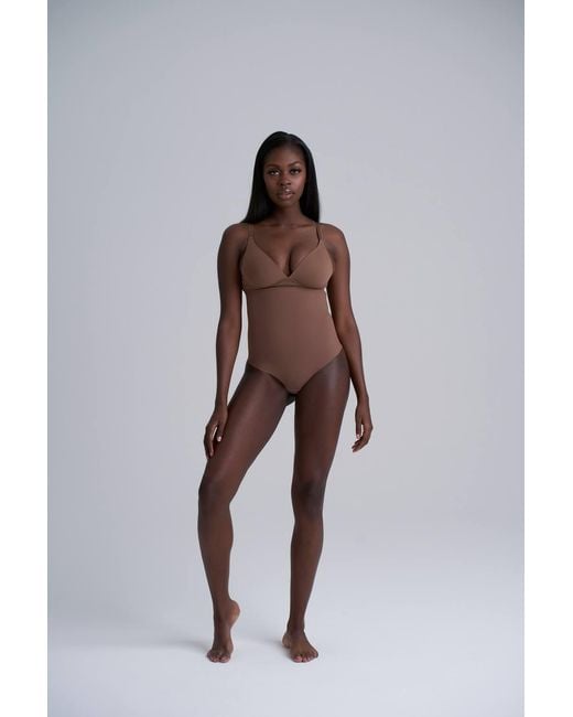 Karen Millen Brown Sculpting High Waist Thong