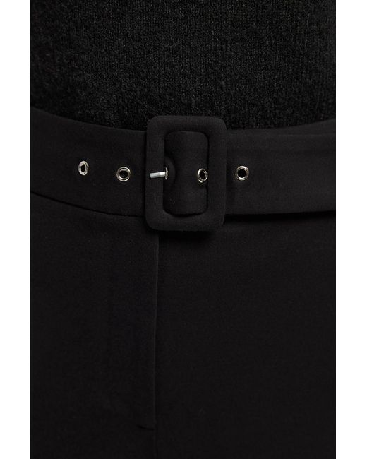 Karen Millen Black Ponte Buckle Belt Legging Pants