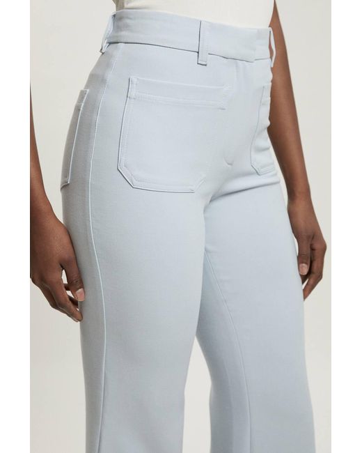 Karen Millen Blue Petite Compact Stretch Pocket Straight Leg Trousers