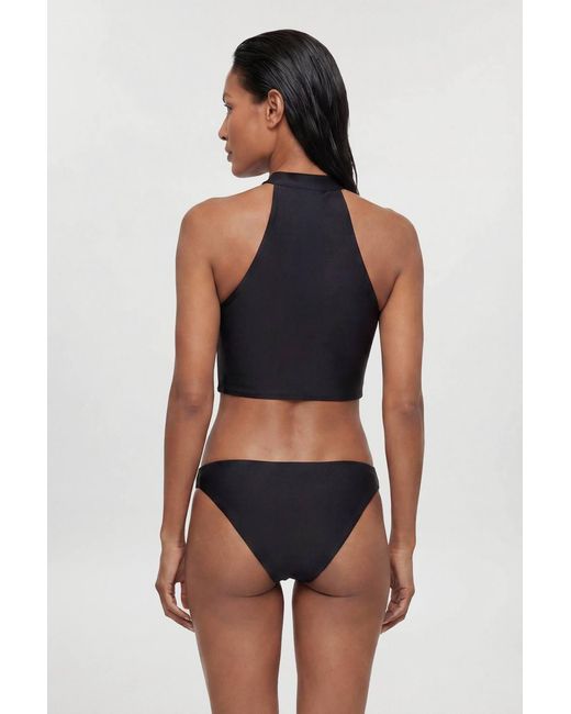 Karen Millen Blue Zip Up Racer Bikini Top