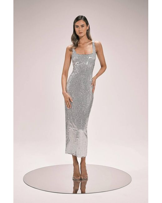 Karen Millen Pink Premium Crystal Embellished Midi Dress