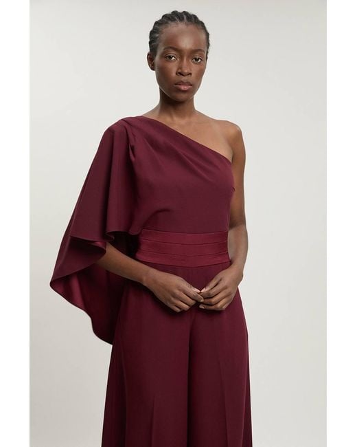 Karen Millen Satin Back Crepe Tailored Jumpsuit