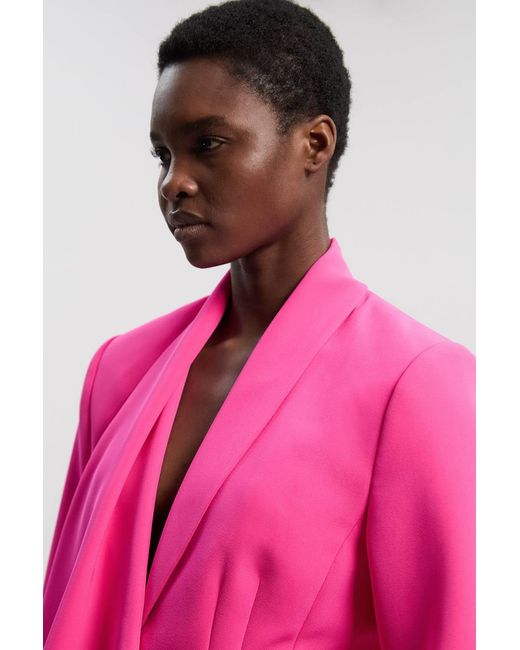 Karen Millen Pink Soft Tailored Single Breasted Blazer
