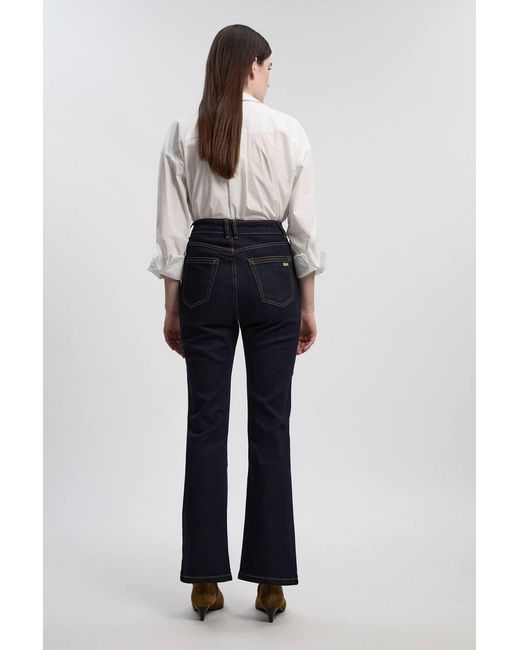 Karen Millen White Petite Stretch Denim Pintuck Flare Jeans