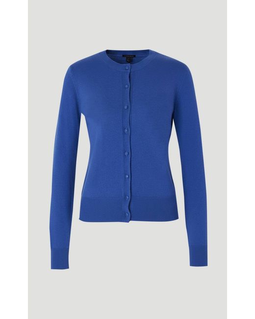 Karen Millen Blue Wool Blend Cardigan Sweater