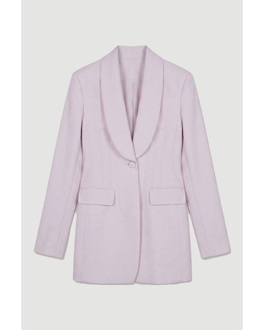Karen Millen Gray Compact Stretch Single Breasted Blazer