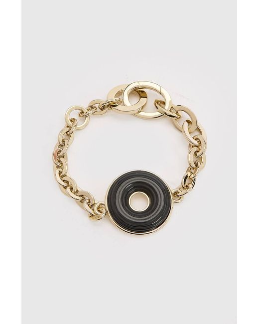 Karen Millen Black Resin Ring Chain Bracelet