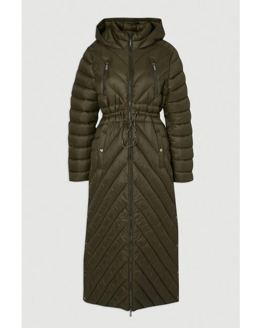 Karen Millen Green Lightweight Packable Maxi Coat