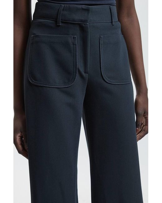Karen Millen Blue Tailored Stretch Straight Leg Pocket Trouser
