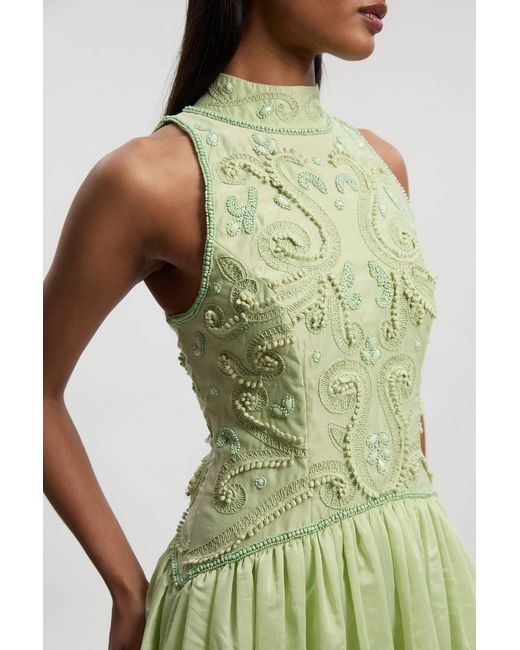 Karen Millen Green Cornelli Embellished Taffeta Prom Dress