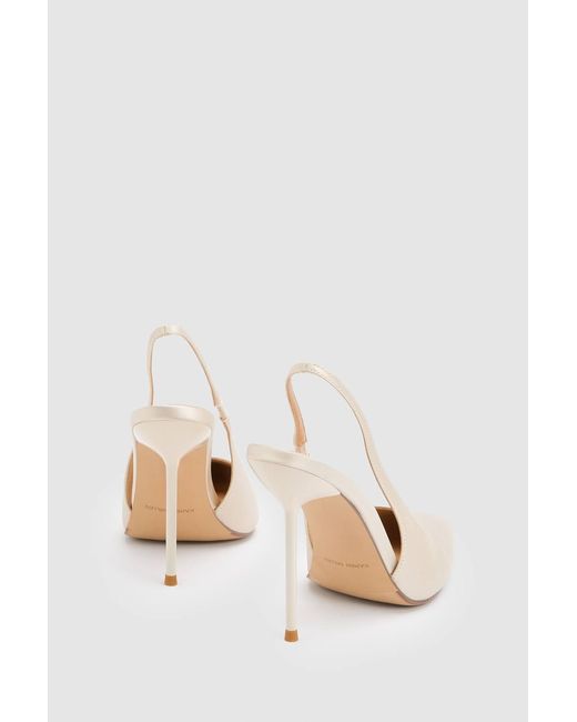 Karen Millen White Satin Slingback Heeled Shoe