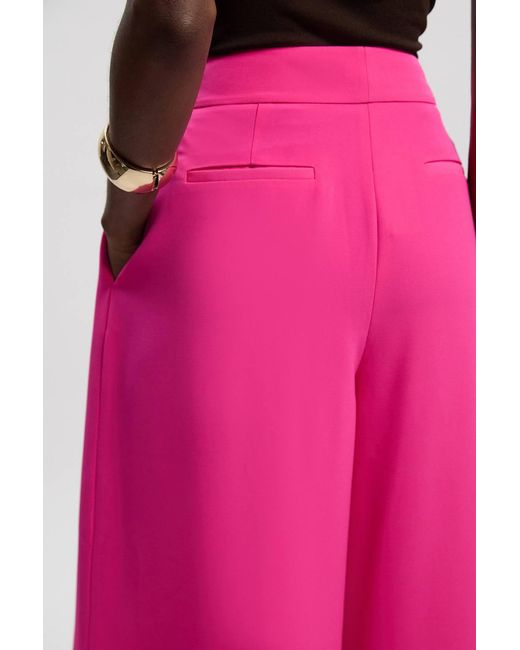 Karen Millen Pink Soft Tailored Wide Leg Trouser