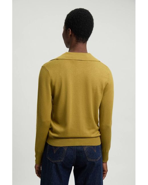 Karen Millen Green Viscose Blend Popper Detail Knit Collared Cardigan Sweater