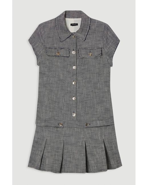 Karen Millen Gray Spring Tweed Tailored Mini Dress