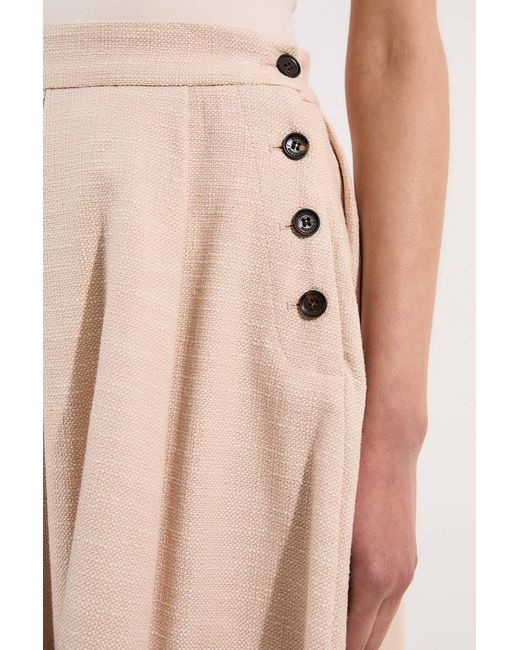 Karen Millen Natural Spring Tweed Tailored Pleated Full Skirt