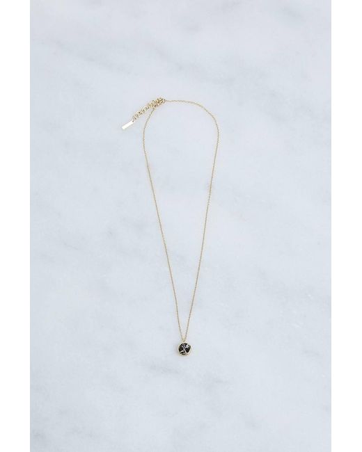 Karen Millen Blue 14Kt Plated Hand Set European Crystal Solitaire Pendant