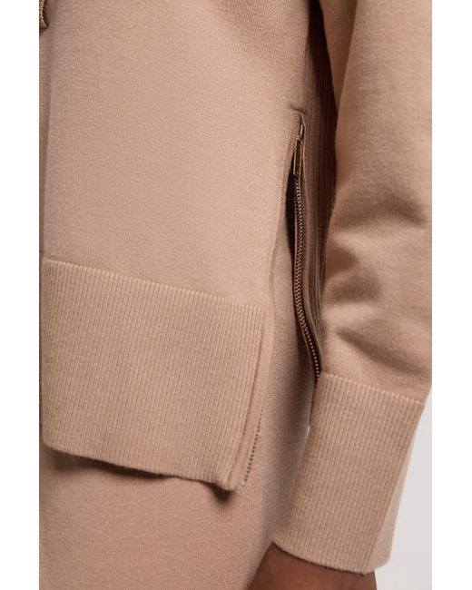 Karen Millen Natural Wool Look Deep Collar Sleeve Knit Jumper