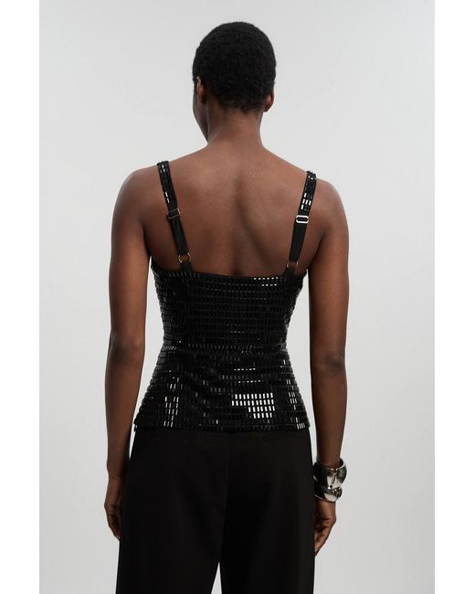 Karen Millen Black Premium Crystal Embellished Top