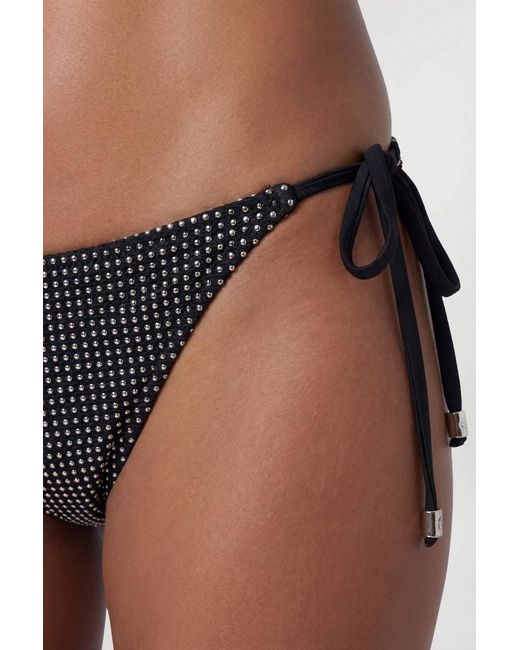 Karen Millen Black Studded Tie Up Bikini Bottoms