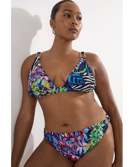 Karen Millen Multicolor Plus Size Tropical Floral Bikini Bottoms