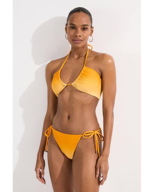 Karen Millen Orange Slinky Ombre Tie Side Bikini Bottoms
