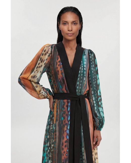 Karen Millen Multicolor Linear Animal Printed Beach Cover Up