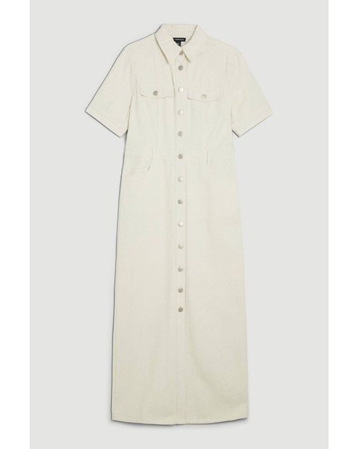Karen Millen Gray Forever Denim Maxi Shirt Dress