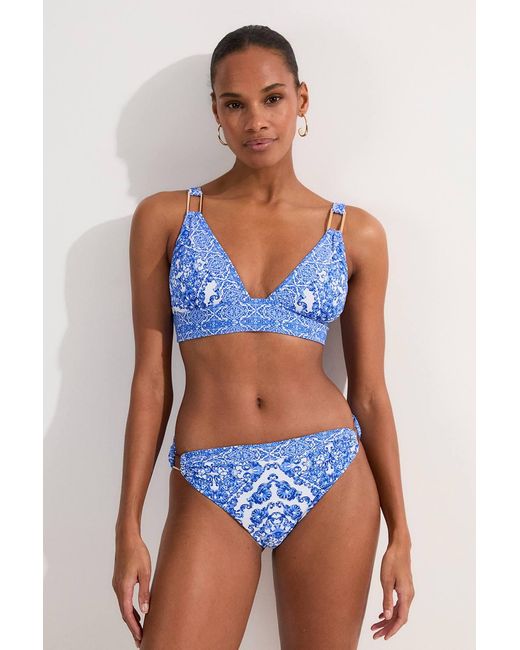 Karen Millen Blue Scarf Print Bikini Bottom