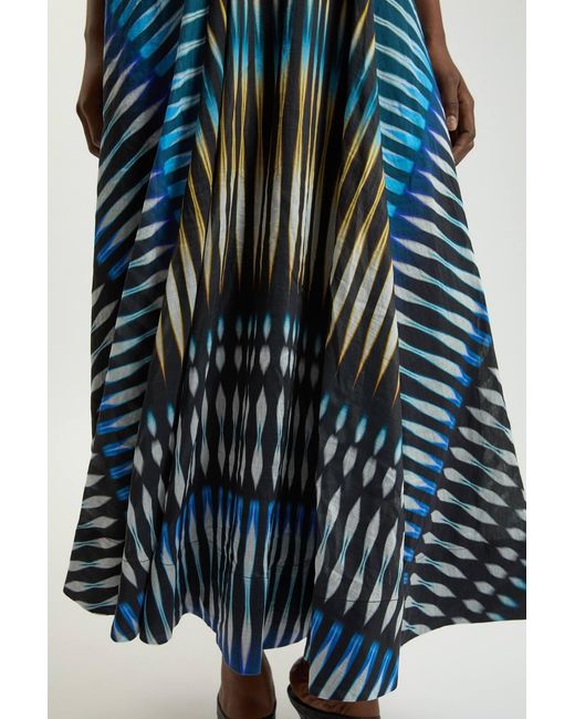 Karen Millen Blue Petite Stripe Strappy Woven Midi Dress